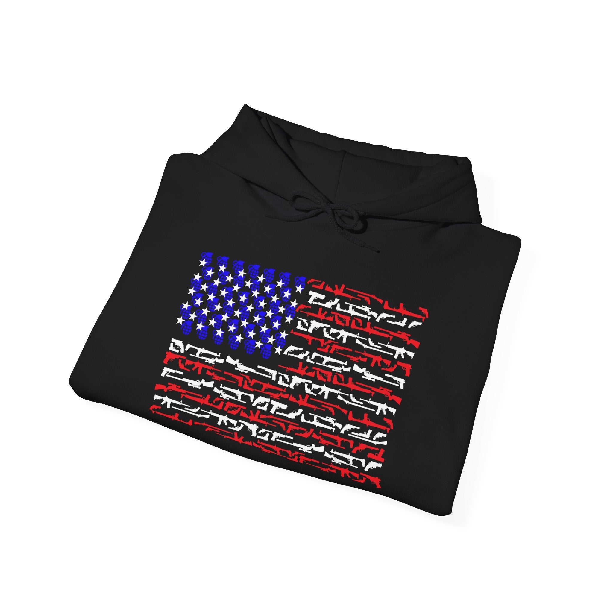 Armed Freedom – Stars, Stripes & Firepower Hoodie | Patriotic Unisex Heavyweight Hoodie