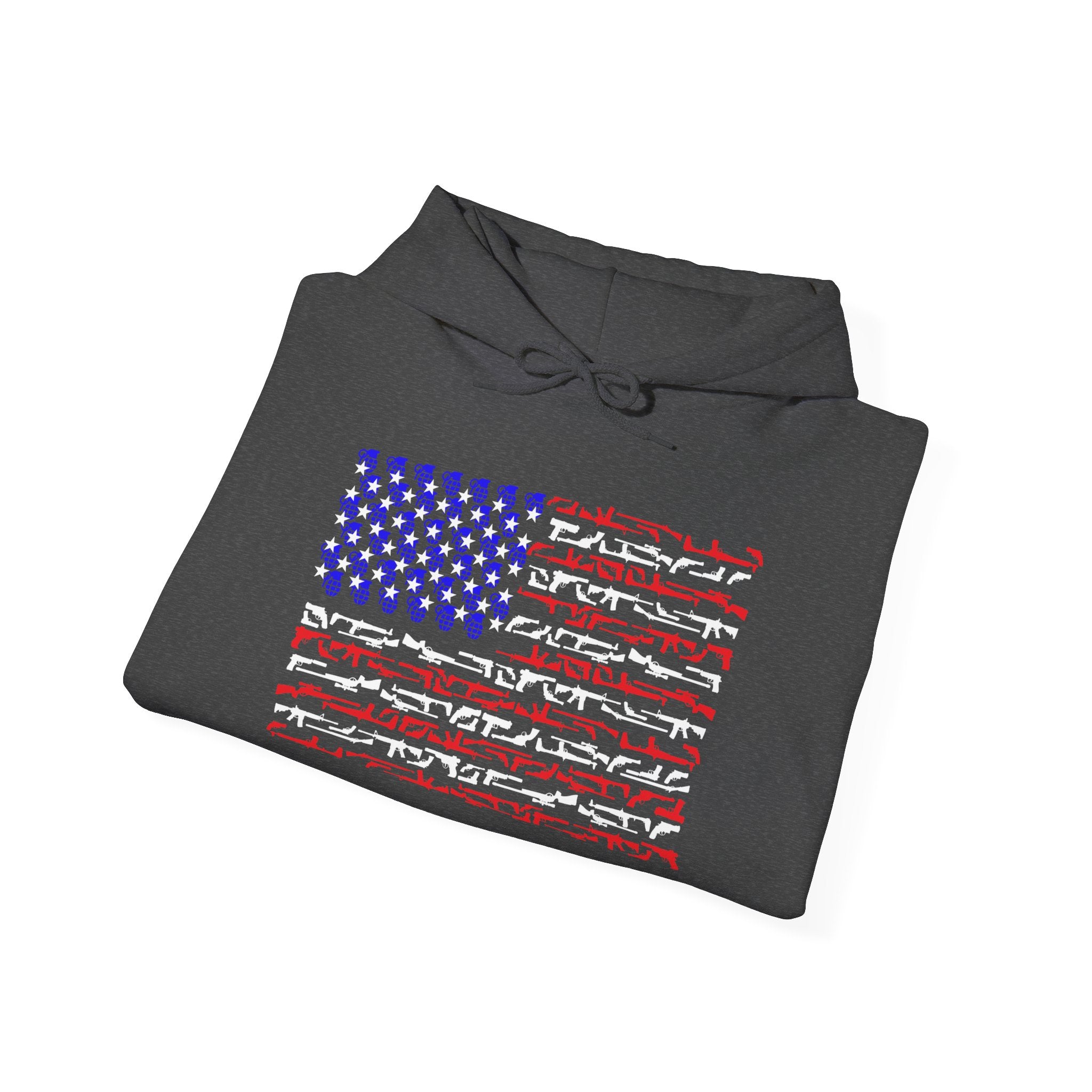 Armed Freedom – Stars, Stripes & Firepower Hoodie | Patriotic Unisex Heavyweight Hoodie